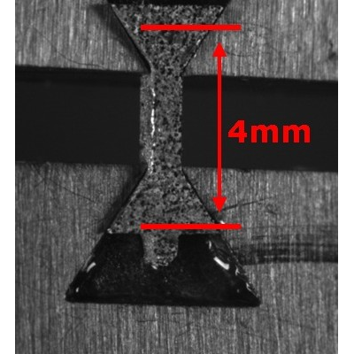 Example for digital image correlation: Tensile test of a micro specimen
