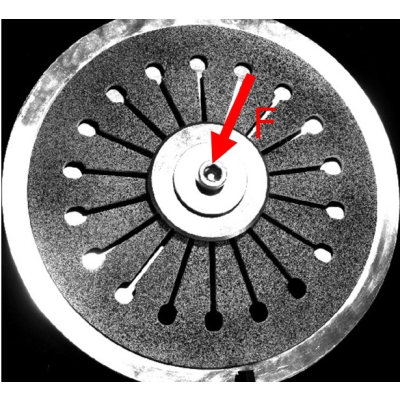 Example for digital image correlation: Strain measurement on a disc spring