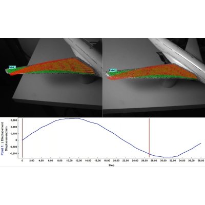 Example for digital image correlation: modal shape of a vibrating wing