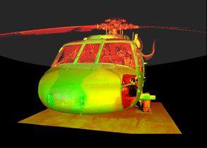 Mittels Surphaser digitalisierter Hubschrauber Black Hawk